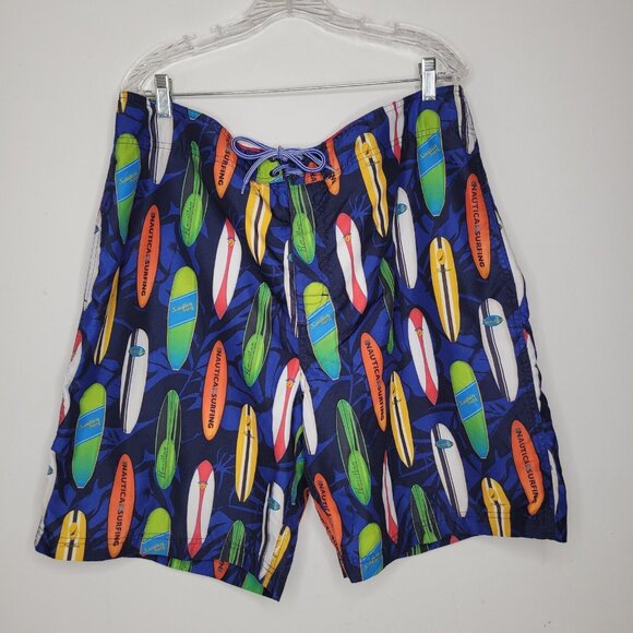 Nautica Mens Board Shorts Swim Trunks Size 38W Surf Beach 10” Inseam - Picture 1 of 10